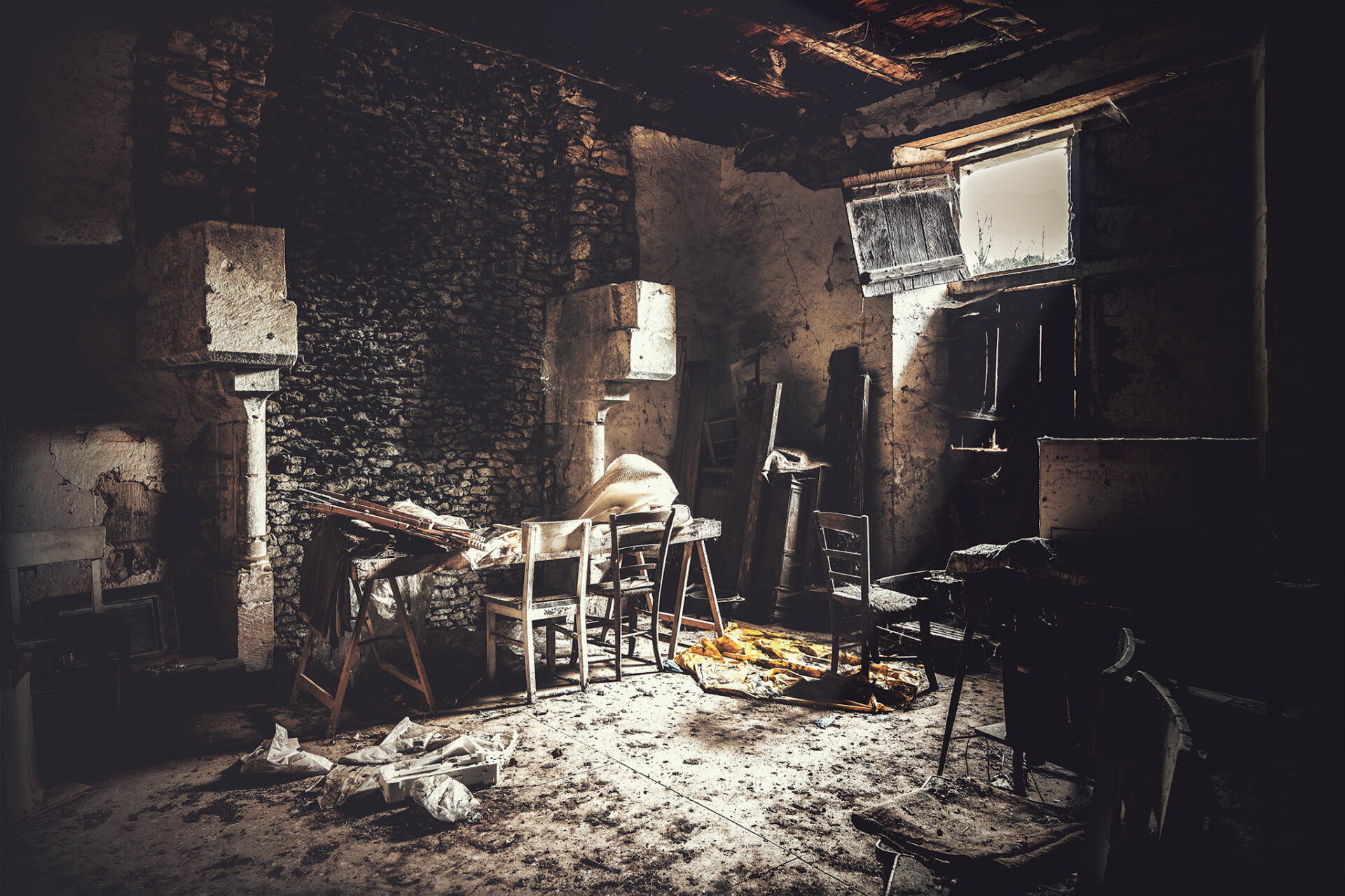 Maison en ruine dans le hameau des Andrivaux