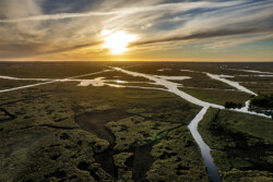 Survol en drone des marais de Brière