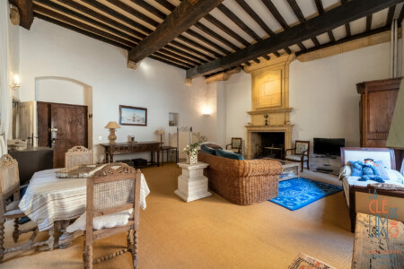 Immobilier Sarlat - Séjour grand appartement premier étage