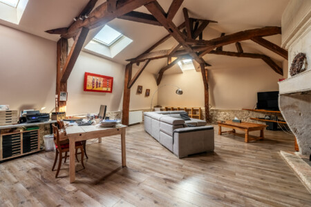 Immobilier Le Fleix 23 Immobilier Le Fleix - un bureau faisant également office de salon