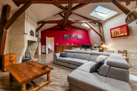 Immobilier Le Fleix 24 Immobilier Le Fleix - un bureau faisant également office de salon