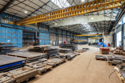 Reportage au cœur de l'industrie de la construction de bâtiments métalliques et des chantiers par Jean-Luc Renouil Photographe et pilote de drone en Dordogne.