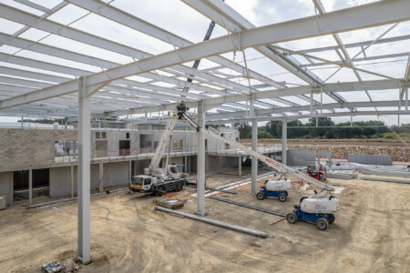 Photographie du chantier Liebherr pour Giraud-Serin Constructions métalliques par Jean-Luc Renouil photographe et pilote de drone
