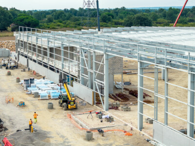 Photographie du chantier Liebherr pour Giraud-Serin Constructions métalliques par Jean-Luc Renouil photographe et pilote de drone