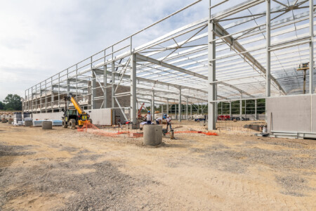 Photographie du chantier Liebherr pour Giraud-Serin Constructions métalliques par Jean-Luc Renouil photographe et pilote de drone