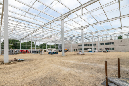 Photographie du chantier Liebherr pour Giraud-Serin Constructions métalliques par Jean-Luc Renouil photographe et pilote de drone