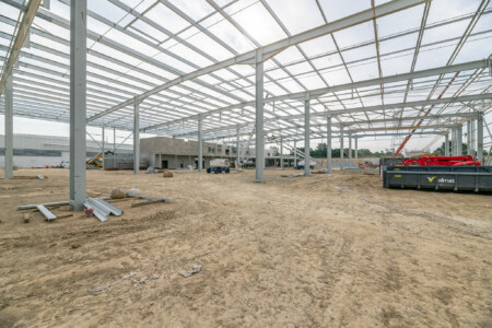 Photographie du chantier Liebherr pour Giraud-Serin Constructions métalliques par Jean-Luc Renouil photographe et pilote de drone