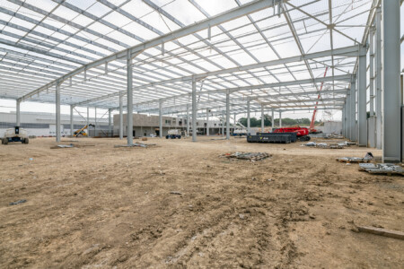 Photographie du chantier Liebherr pour Giraud-Serin Constructions métalliques par Jean-Luc Renouil photographe et pilote de drone