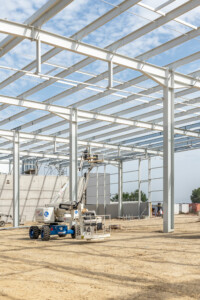 Photographie du chantier Liebherr pour Giraud-Serin Constructions métalliques par Jean-Luc Renouil photographe et pilote de drone