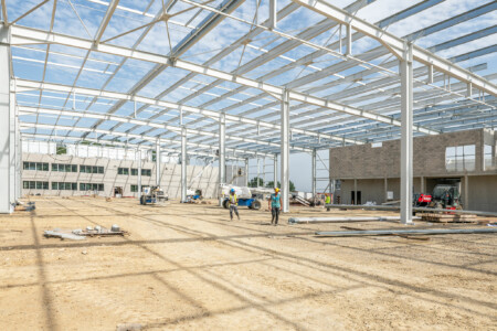 Photographie du chantier Liebherr pour Giraud-Serin Constructions métalliques par Jean-Luc Renouil photographe et pilote de drone