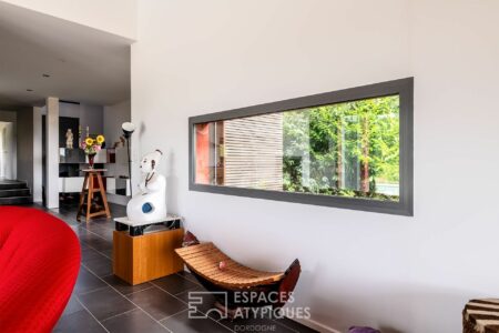 Villa en bois sur Grand Brassac photographiée par Jean-Luc Renouil, photographe immobilier et pilote de drone en Dordogne.