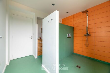 Villa en bois sur Grand Brassac photographiée par Jean-Luc Renouil, photographe immobilier et pilote de drone en Dordogne.