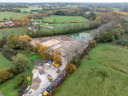Chantier de terrassement de la future station d'épuration d'Issigeac.