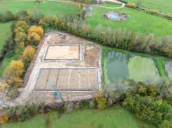 Chantier de terrassement de la future station d'épuration d'Issigeac.