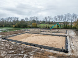 Chantier de terrassement de la future station d'épuration d'Issigeac.