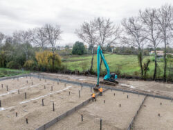 Chantier de terrassement de la future station d'épuration d'Issigeac.