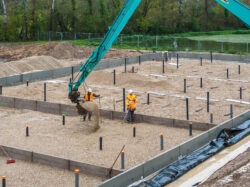 Chantier de terrassement de la future station d'épuration d'Issigeac.