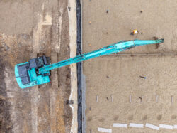 Chantier de terrassement de la future station d'épuration d'Issigeac.