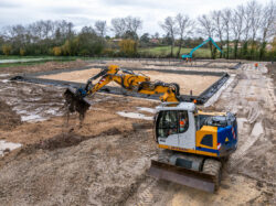 Chantier de terrassement de la future station d'épuration d'Issigeac.