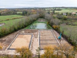 Chantier de terrassement de la future station d'épuration d'Issigeac.