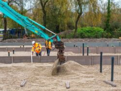 Chantier de terrassement de la future station d'épuration d'Issigeac.