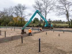 Chantier de terrassement de la future station d'épuration d'Issigeac.