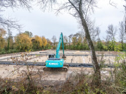 Chantier de terrassement de la future station d'épuration d'Issigeac.