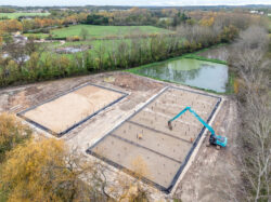 Chantier de terrassement de la future station d'épuration d'Issigeac.