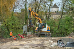 Chantier de terrassement de la future station d'épuration d'Issigeac.