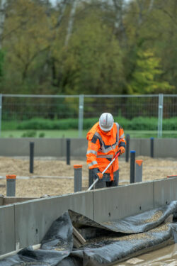 Chantier de terrassement de la future station d'épuration d'Issigeac.