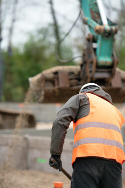 Chantier de terrassement de la future station d'épuration d'Issigeac.