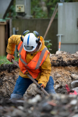 Chantier de terrassement de la future station d'épuration d'Issigeac.