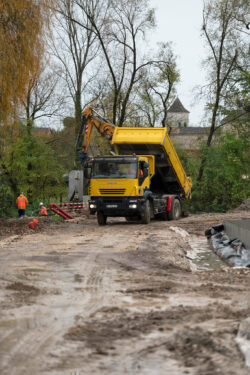 Chantier de terrassement de la future station d'épuration d'Issigeac.