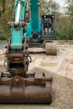 Chantier de terrassement de la future station d'épuration d'Issigeac.
