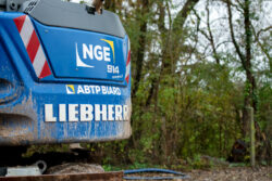 Chantier de terrassement de la future station d'épuration d'Issigeac.