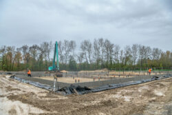 Chantier de terrassement de la future station d'épuration d'Issigeac.