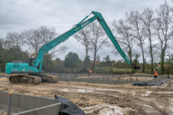 Chantier de terrassement de la future station d'épuration d'Issigeac.