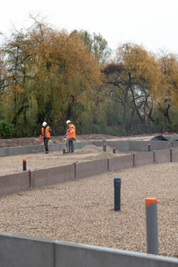 Chantier de terrassement de la future station d'épuration d'Issigeac.