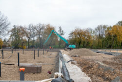 Chantier de terrassement de la future station d'épuration d'Issigeac.