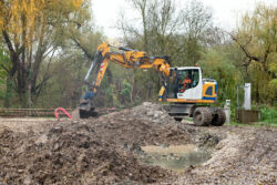 Chantier de terrassement de la future station d'épuration d'Issigeac.