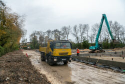 Chantier de terrassement de la future station d'épuration d'Issigeac.